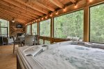 Soak your cares away in the luxurious hot tub 